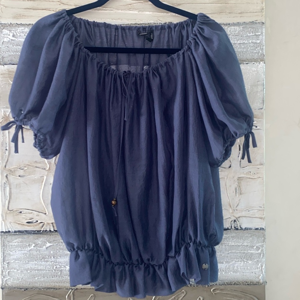 Guess size medium, gray/ blue shirt